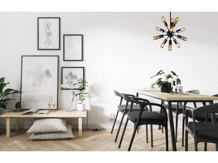 Chrome Arm Spike Chrome Frame Light Fixture by Bethel