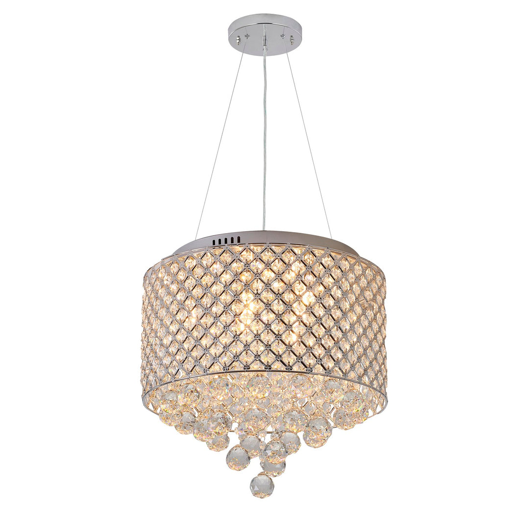 Clear Crystal Chrome Metal Light Fixture by Bethel