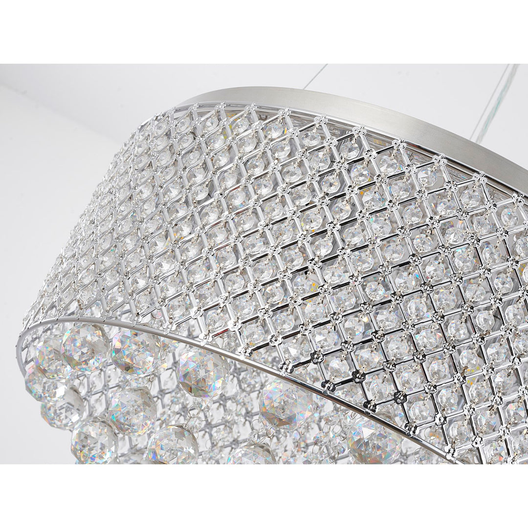 Clear Crystal Chrome Metal Light Fixture