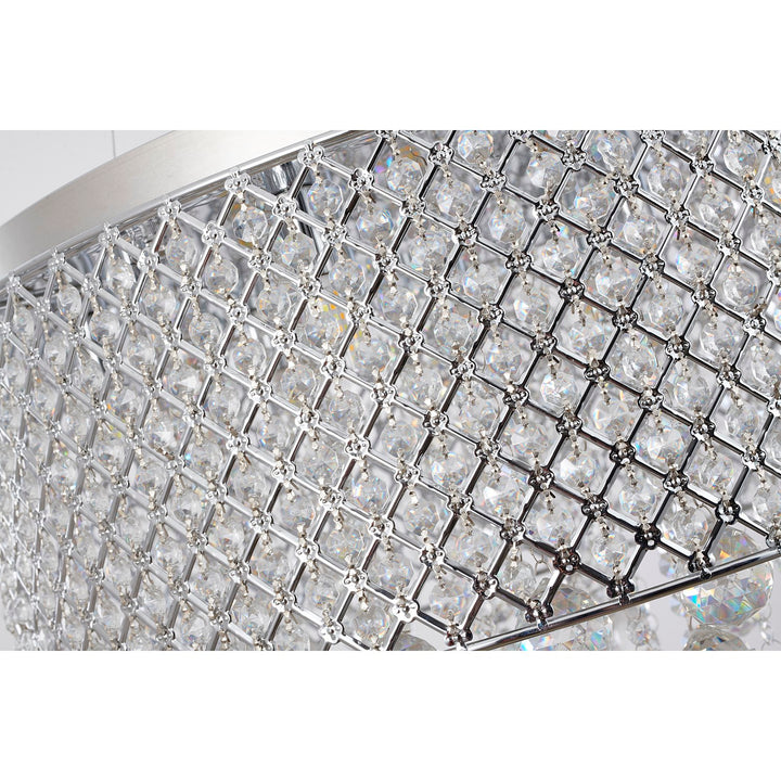 Clear Crystal Chrome Metal Light Fixture