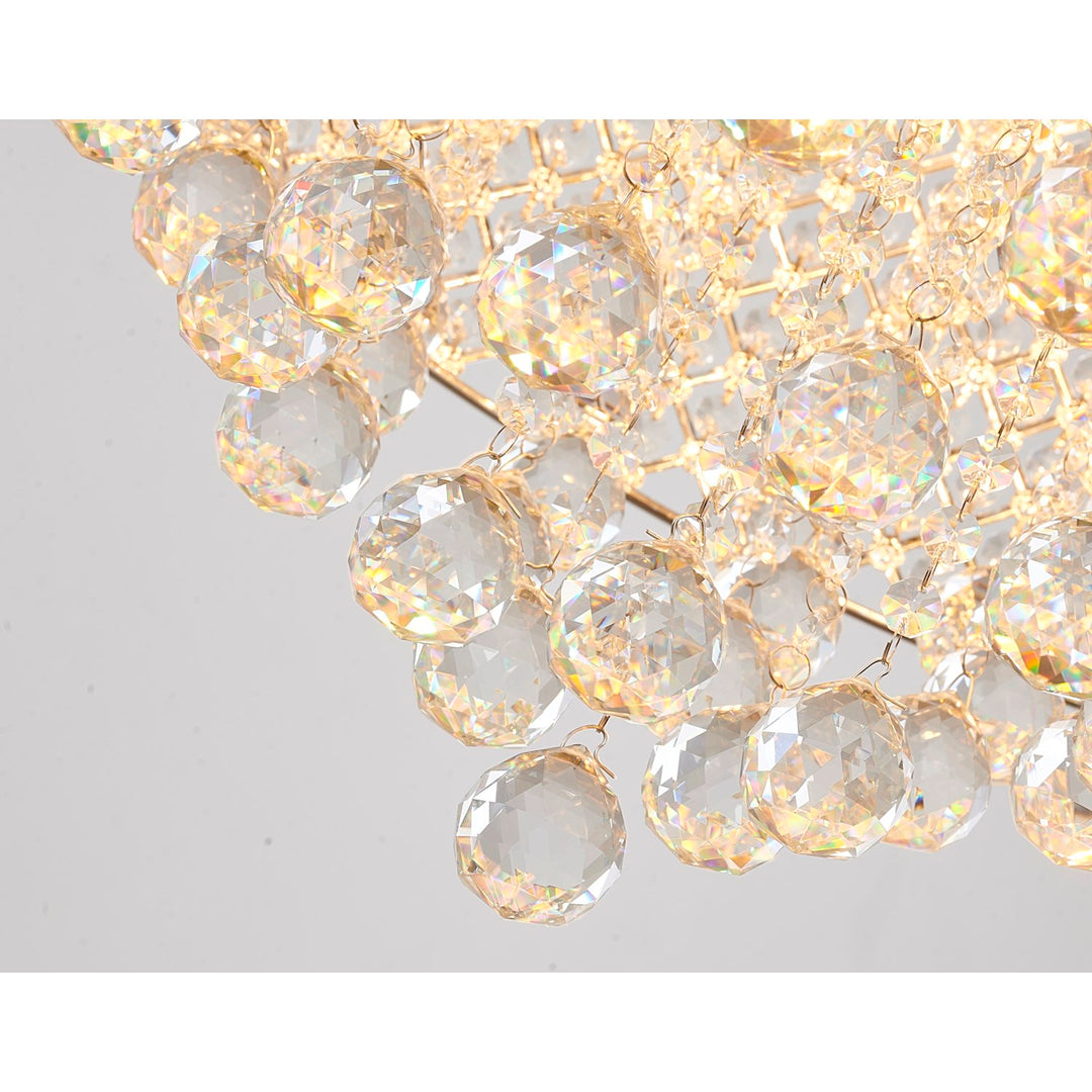 Clear Crystal Chrome Metal Light Fixture