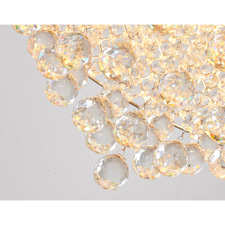 Clear Crystal Chrome Metal Light Fixture