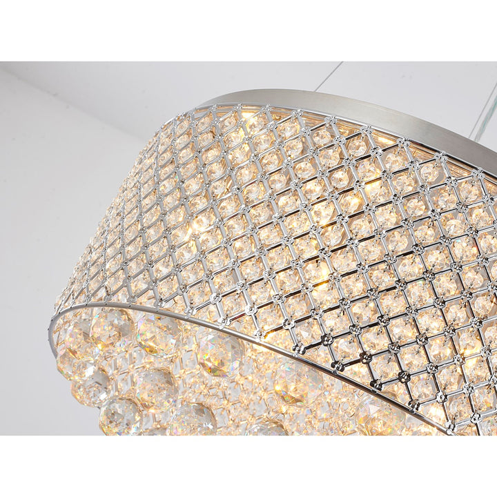 Clear Crystal Chrome Metal Light Fixture