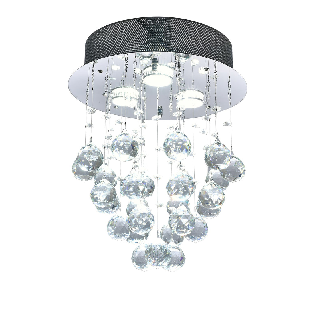 Clear Crystal Chrome Metal Light Fixture by Bethel