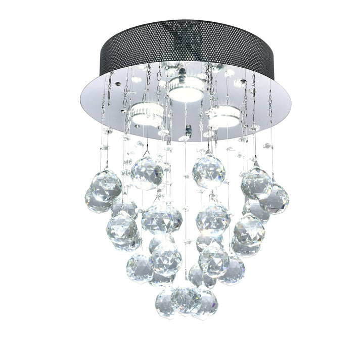 Clear Crystal Chrome Metal Light Fixture by Bethel