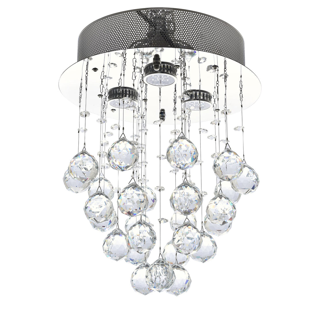 Clear Crystal Chrome Metal Light Fixture