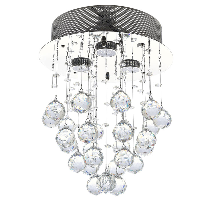 Clear Crystal Chrome Metal Light Fixture