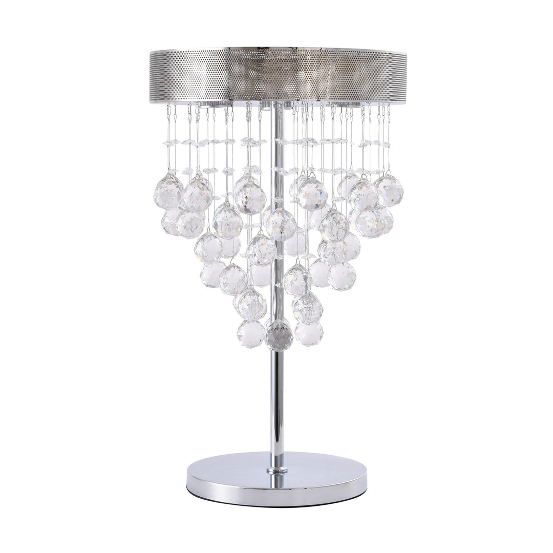 Clear Crystal Chrome Metal Light Fixture by Bethel