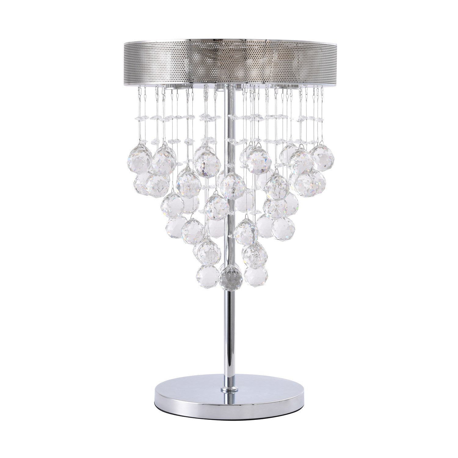 Clear Crystal Chrome Metal Light Fixture by Bethel