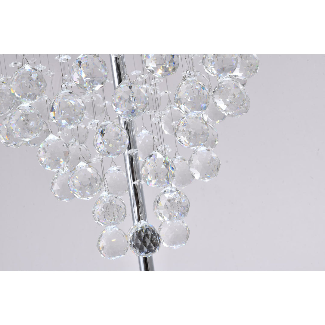 Clear Crystal Chrome Metal Light Fixture