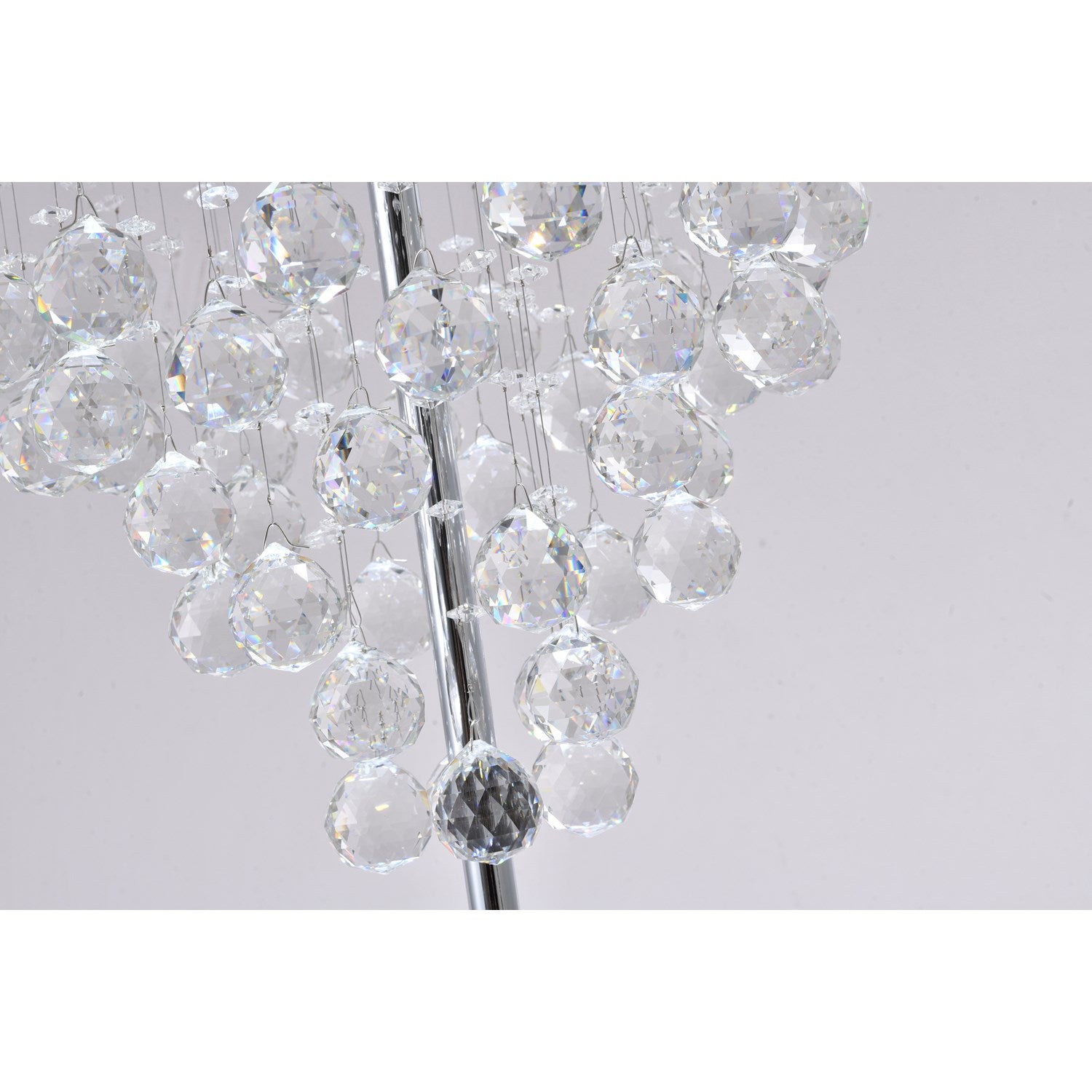 Clear Crystal Chrome Metal Light Fixture