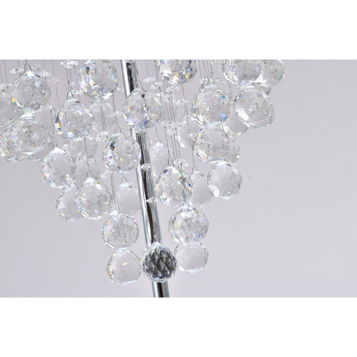 Clear Crystal Chrome Metal Light Fixture