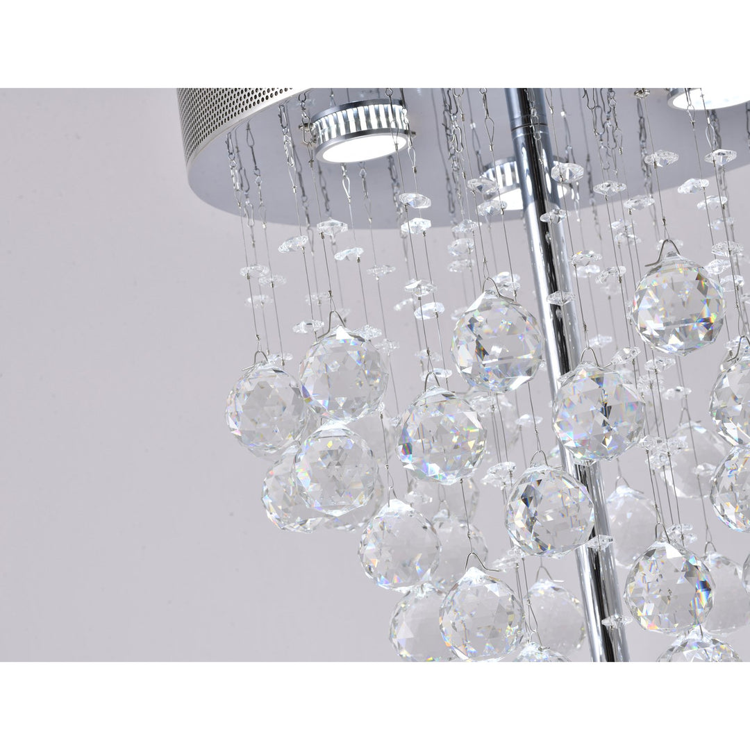 Clear Crystal Chrome Metal Light Fixture