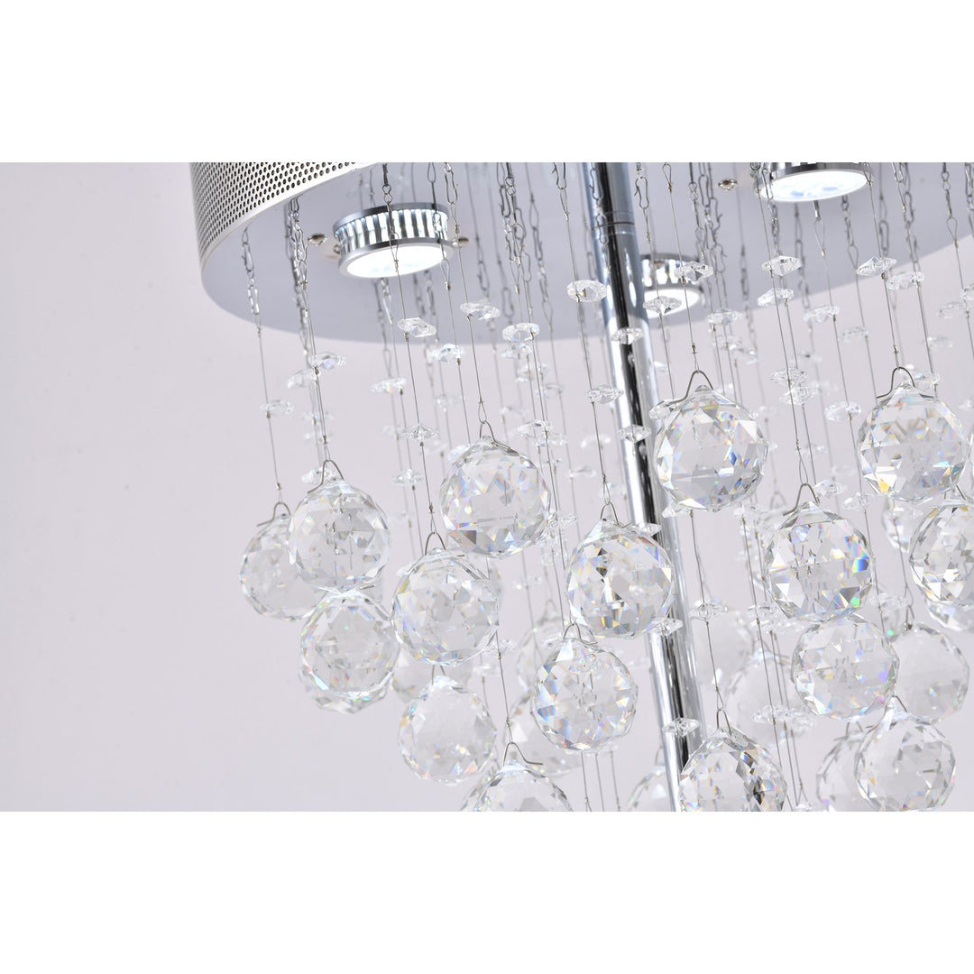 Clear Crystal Chrome Metal Light Fixture