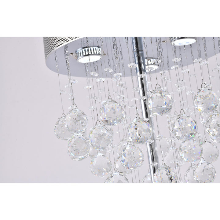 Clear Crystal Chrome Metal Light Fixture