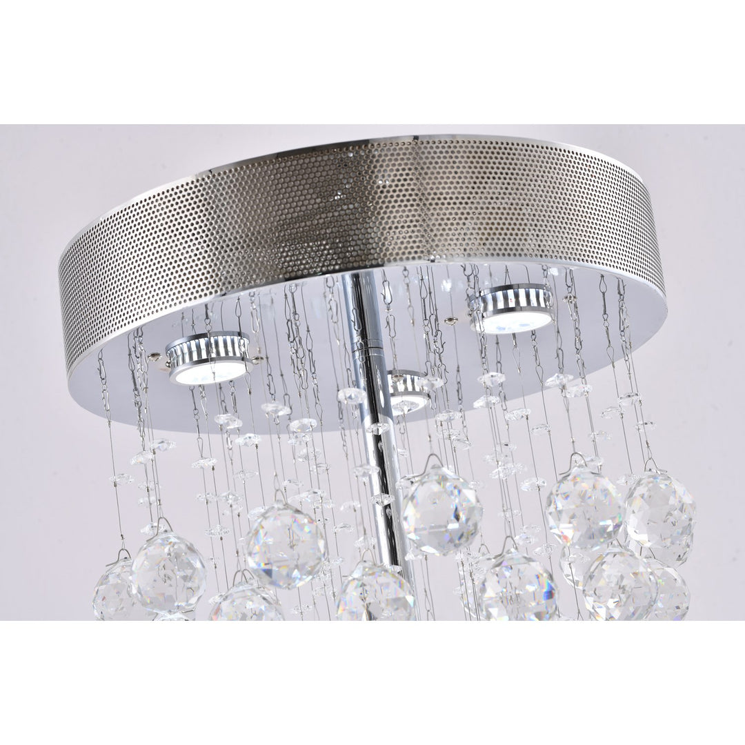 Clear Crystal Chrome Metal Light Fixture