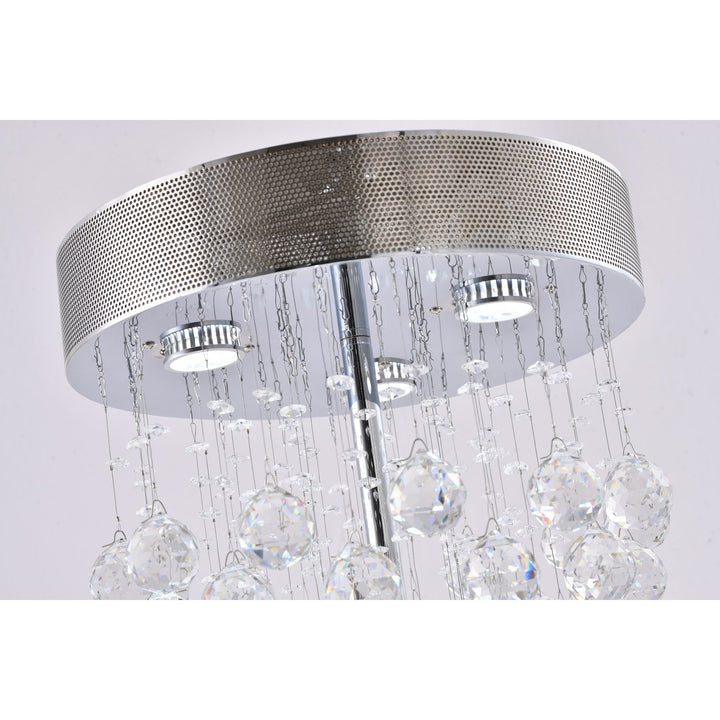 Clear Crystal Chrome Metal Light Fixture