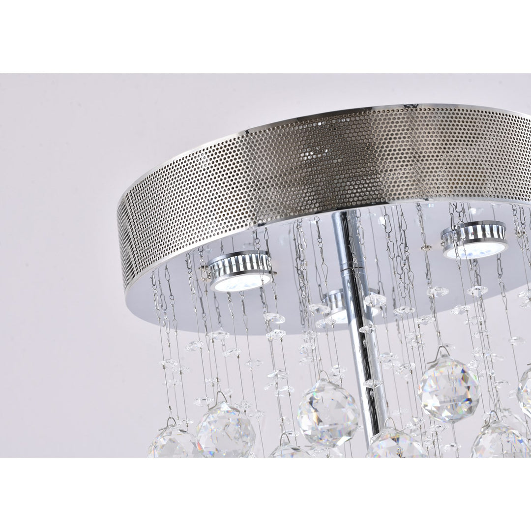 Clear Crystal Chrome Metal Light Fixture