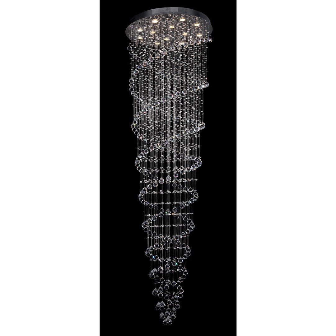 Clear Crystal Chrome Metal Light Fixture by Bethel