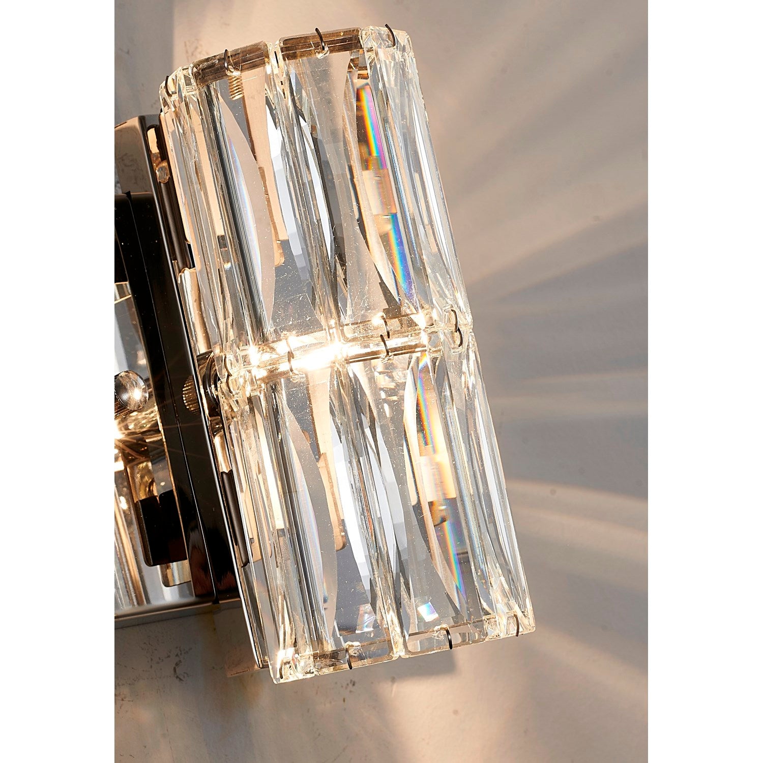 Clear Crystal Chrome Metal Light Fixture