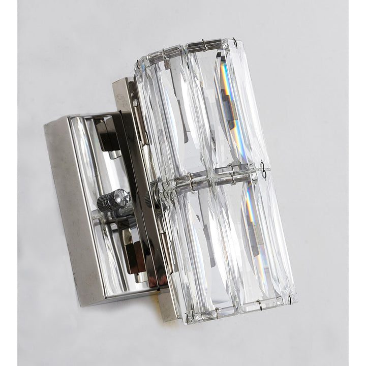 Clear Crystal Chrome Metal Light Fixture