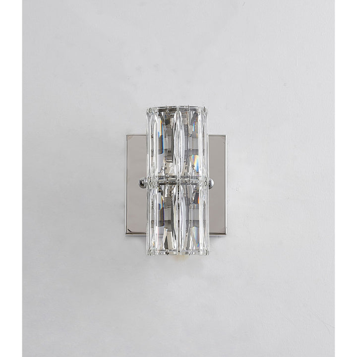 Clear Crystal Chrome Metal Light Fixture