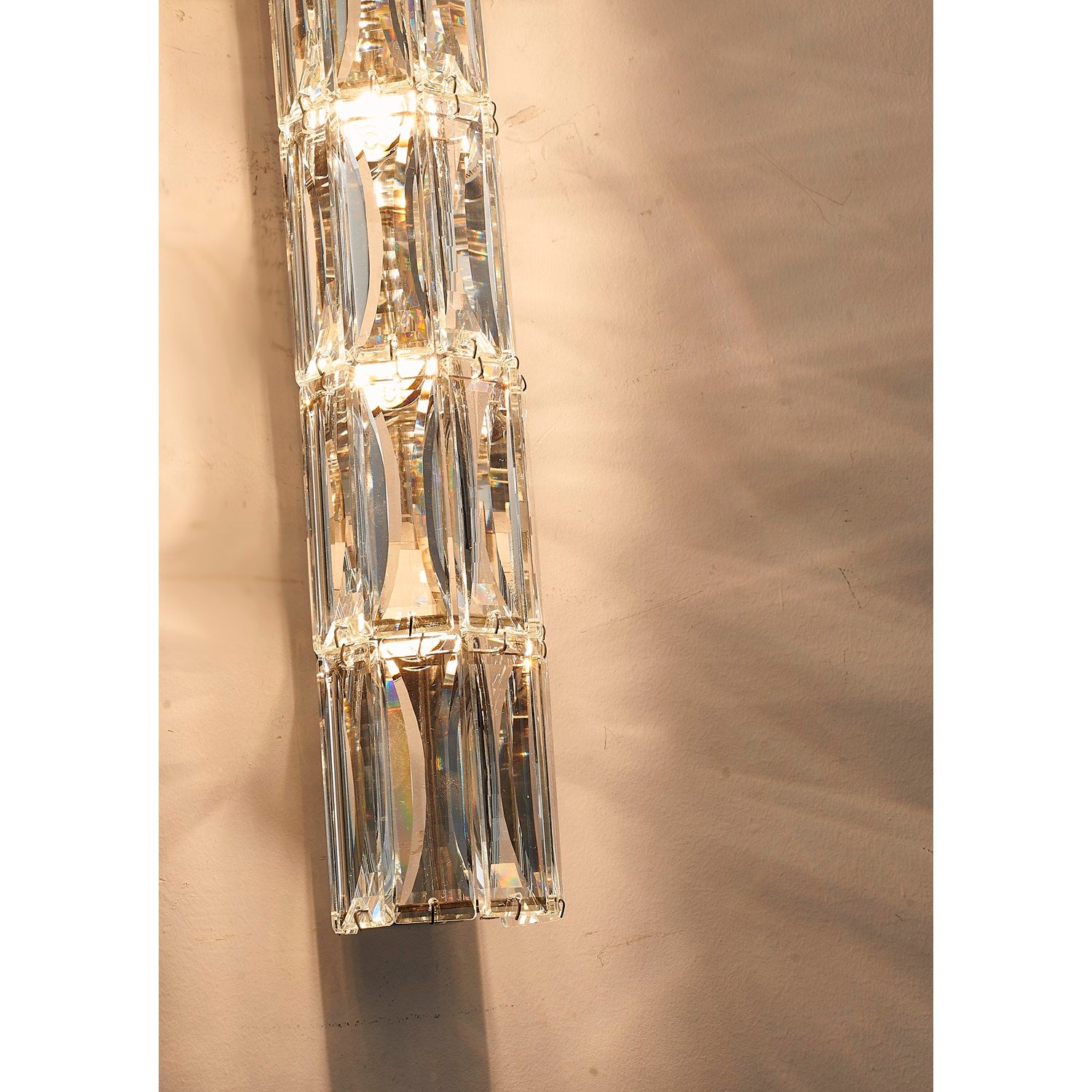 Clear Crystal Chrome Metal Light Fixture