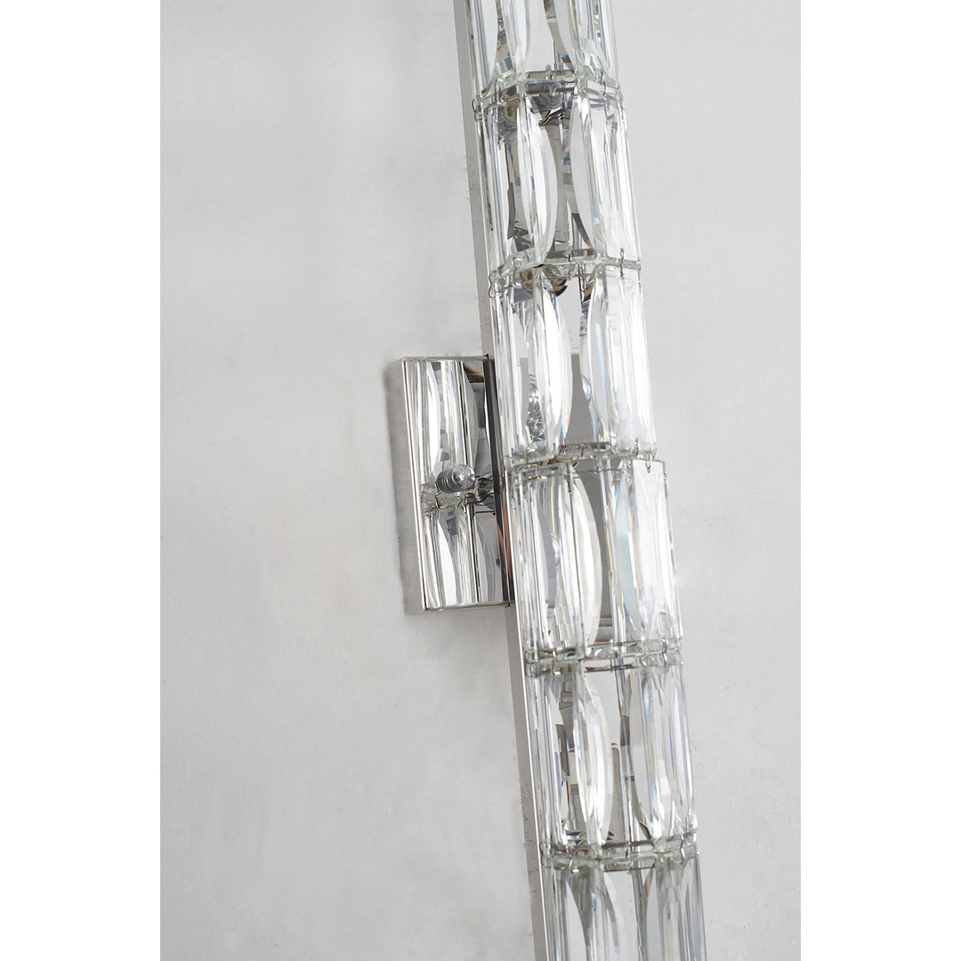 Clear Crystal Chrome Metal Light Fixture