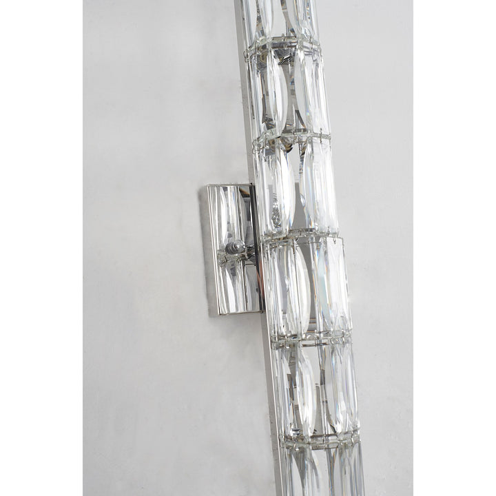 Clear Crystal Chrome Metal Light Fixture