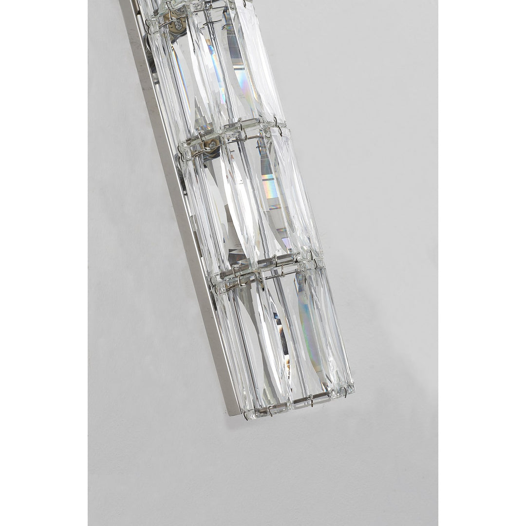 Clear Crystal Chrome Metal Light Fixture