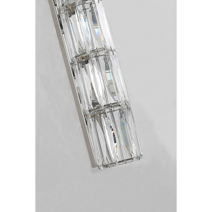 Clear Crystal Chrome Metal Light Fixture