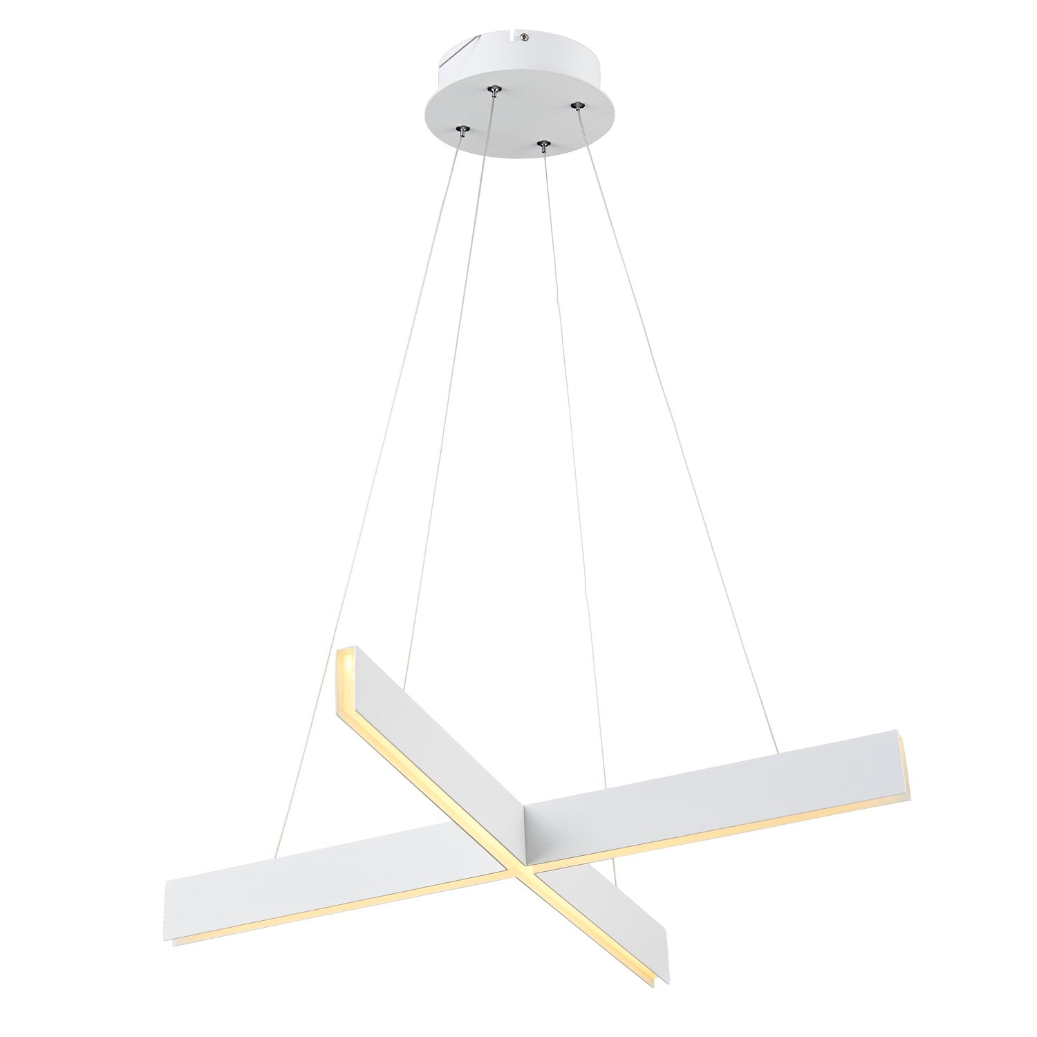 White Finish Metal & Acrylic Light Fixture by Bethel