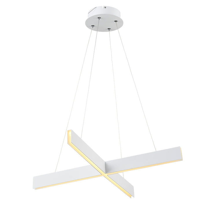 White Finish Metal & Acrylic Light Fixture by Bethel