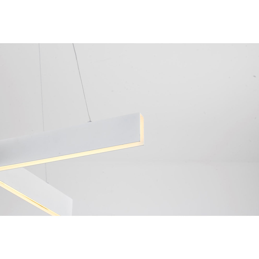 White Finish Metal & Acrylic Light Fixture