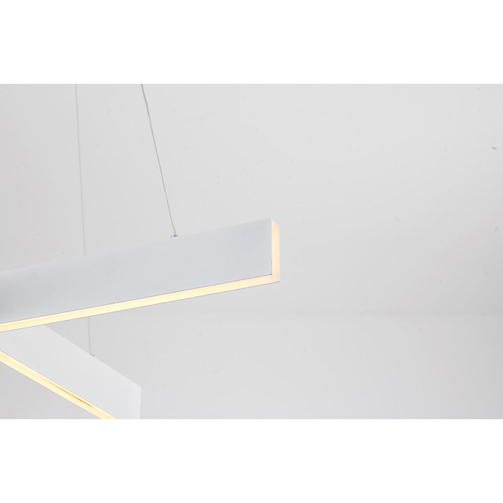 White Finish Metal & Acrylic Light Fixture