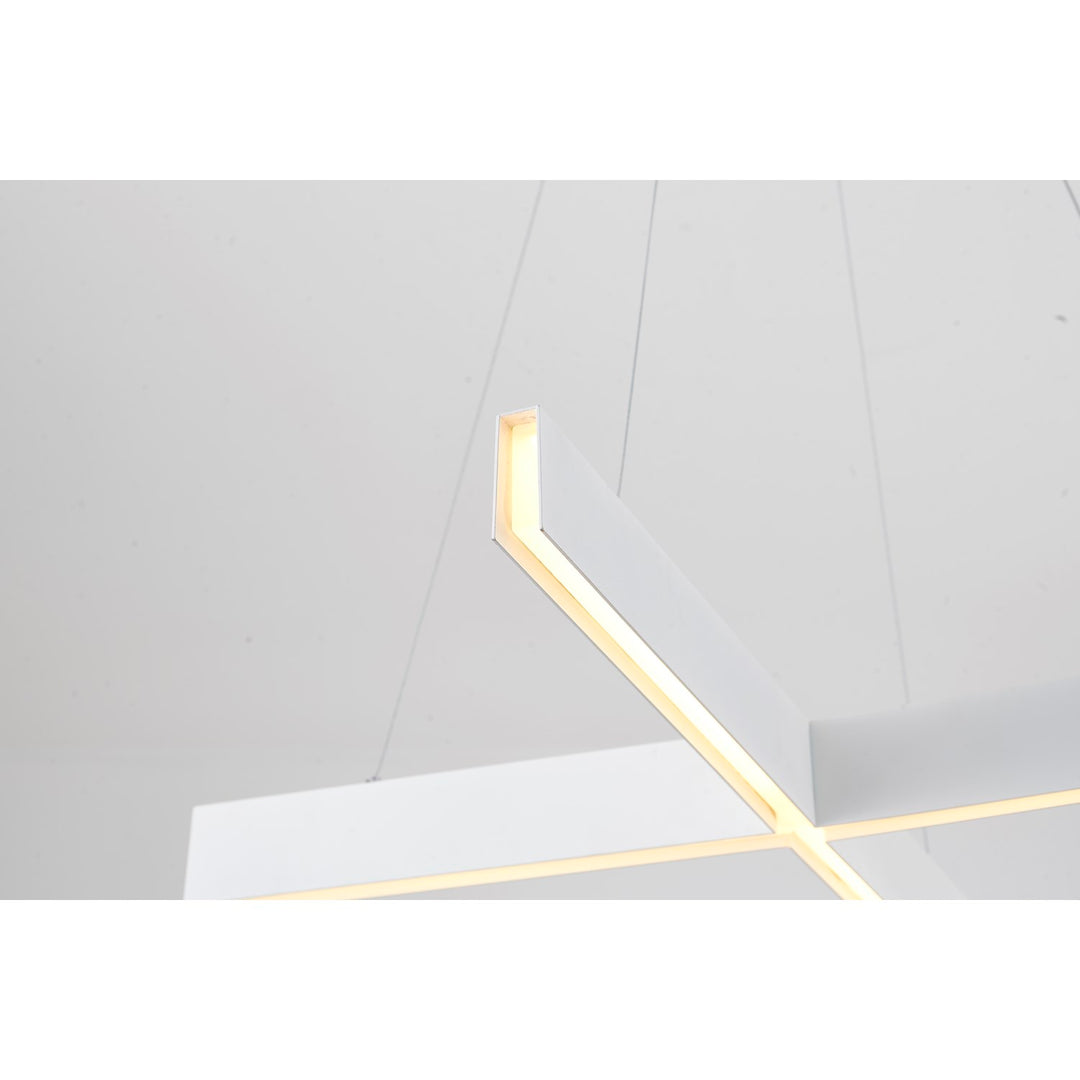 White Finish Metal & Acrylic Light Fixture