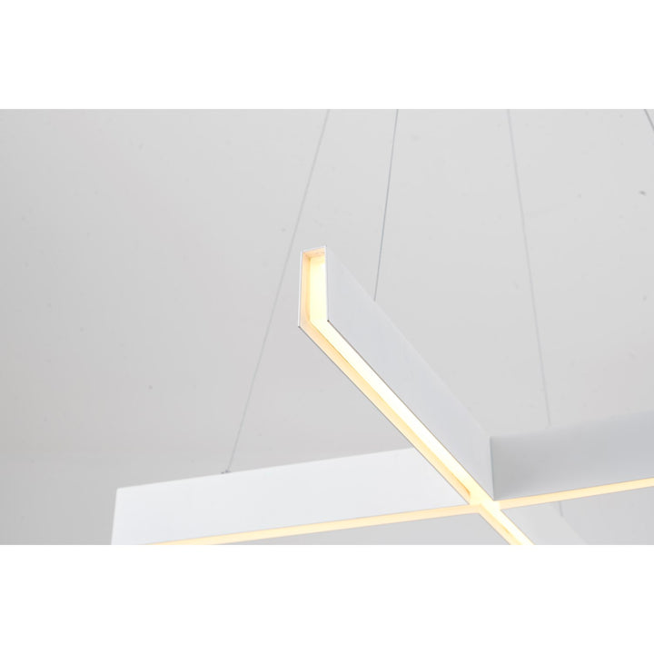 White Finish Metal & Acrylic Light Fixture