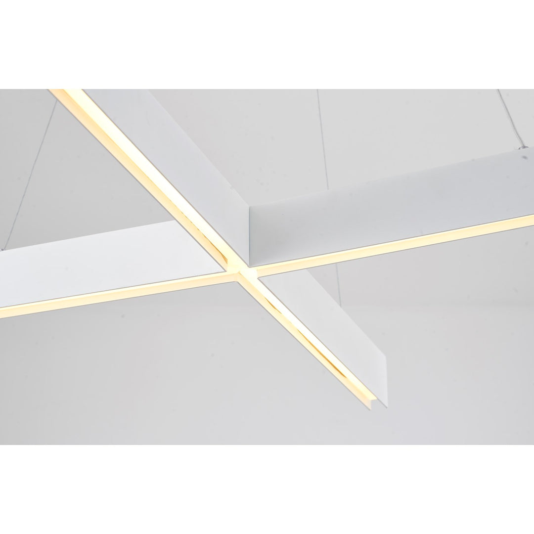 White Finish Metal & Acrylic Light Fixture