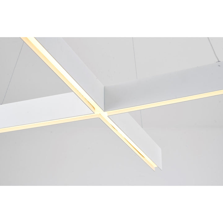 White Finish Metal & Acrylic Light Fixture