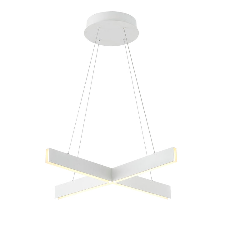 White Finish Metal & Acrylic Light Fixture