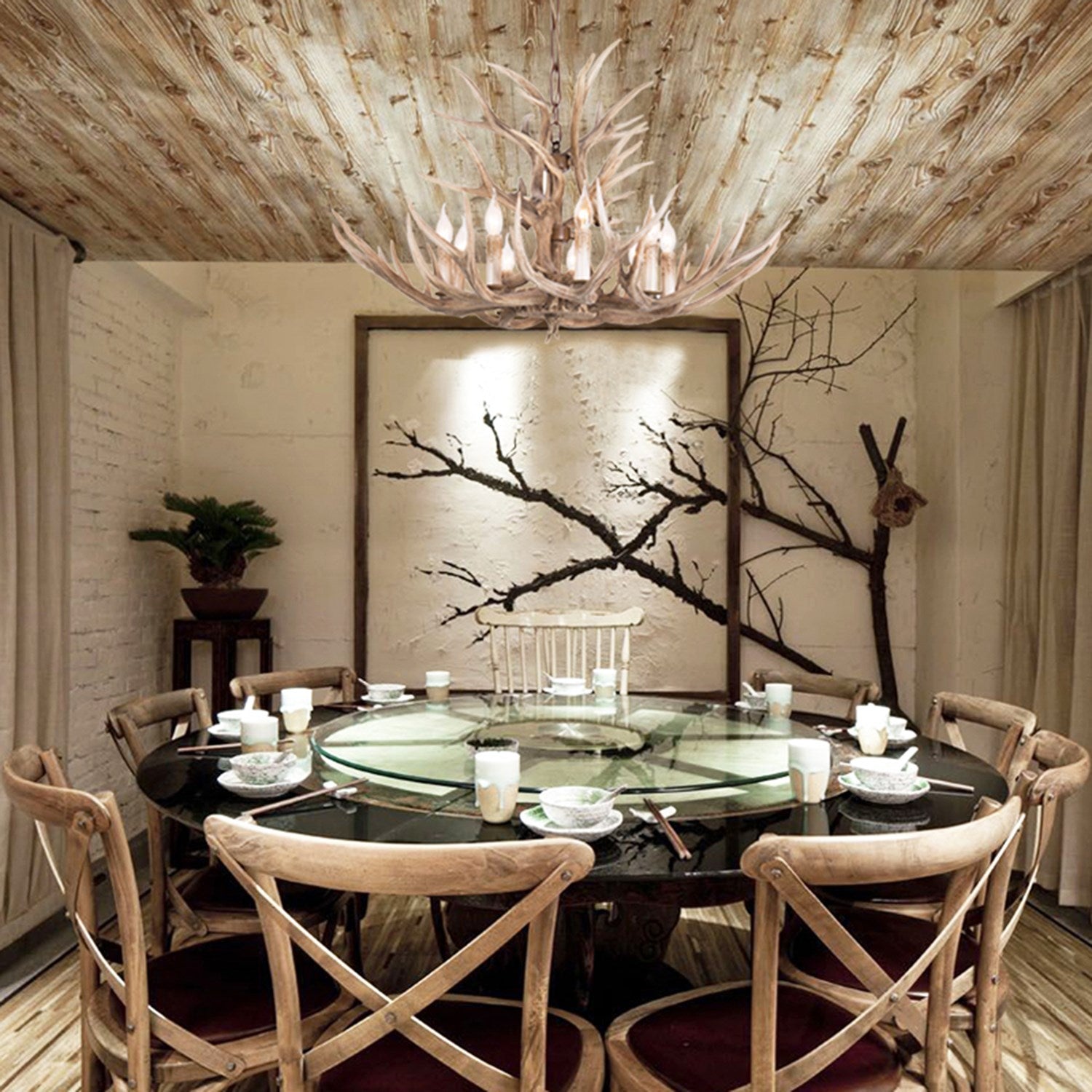 Natural Color Polyresin Light Fixture