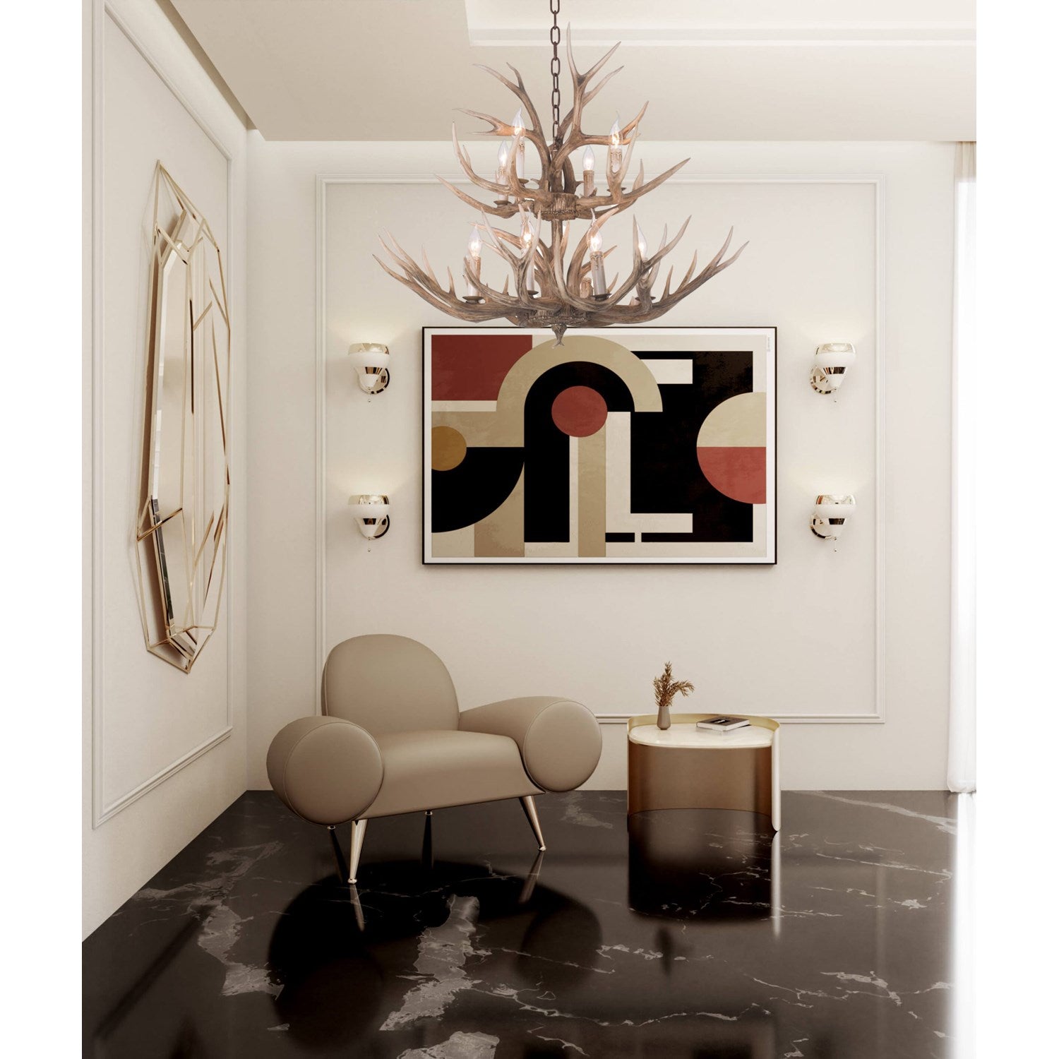 Natural Color Polyresin Light Fixture