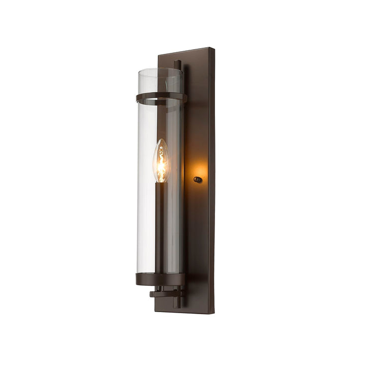 Clear Glass Bronze Metal Light Fixture