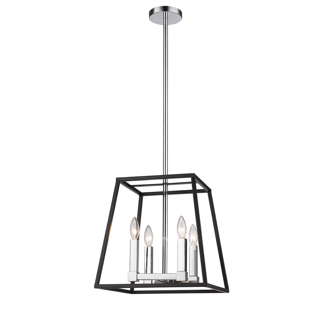 Candle Lights  Black And Chrome Metal Light Fixture by Bethel