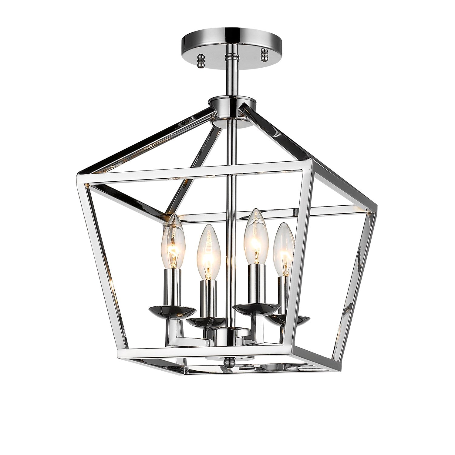 Candle Light Shiny Nickel Metal Light Fixture by Bethel