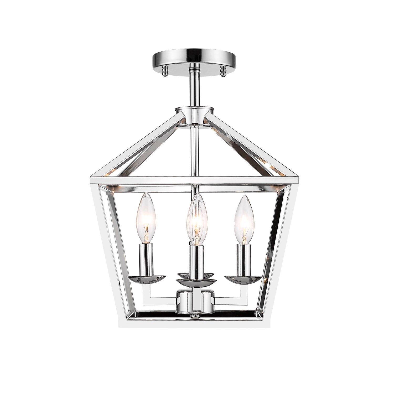 Candle Light Shiny Nickel Metal Light Fixture