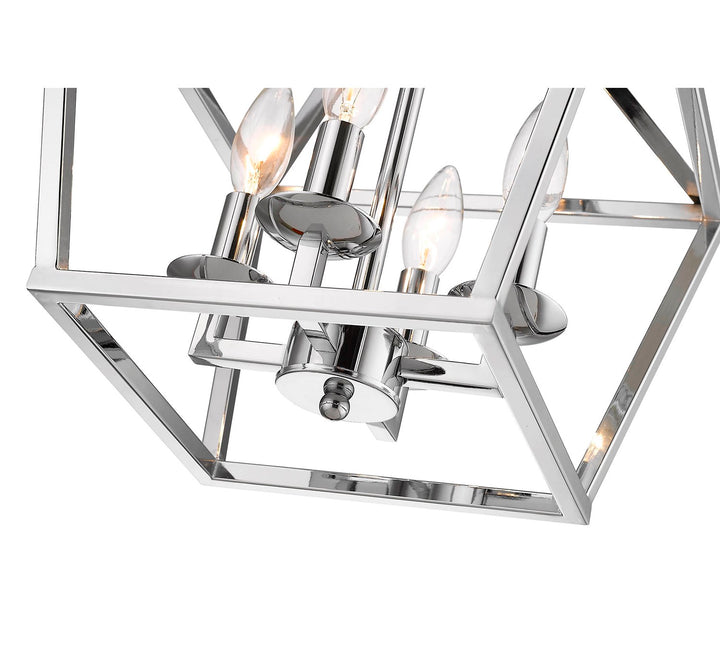 Candle Light Shiny Nickel Metal Light Fixture