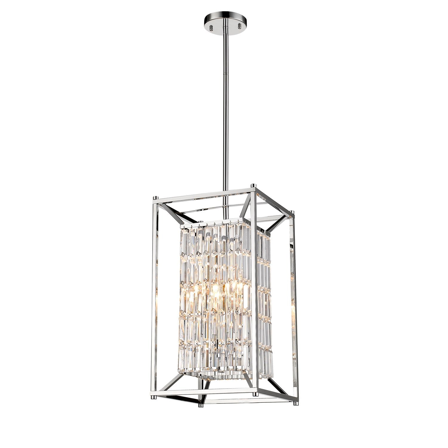 Clear Crystal Chrome Metal Light Fixture by Bethel