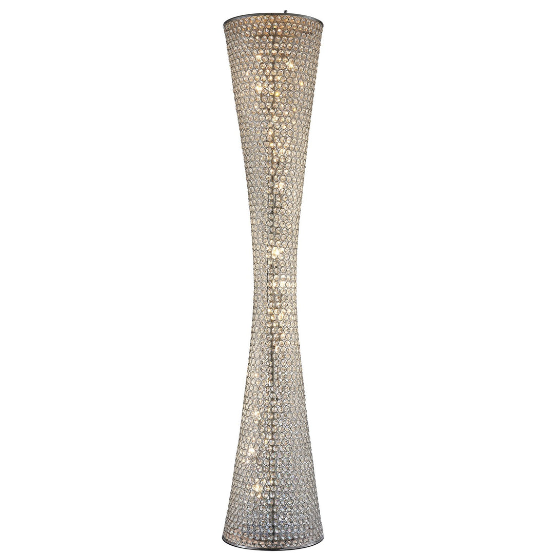 Clear Crystal Chrome Metal Light Fixture