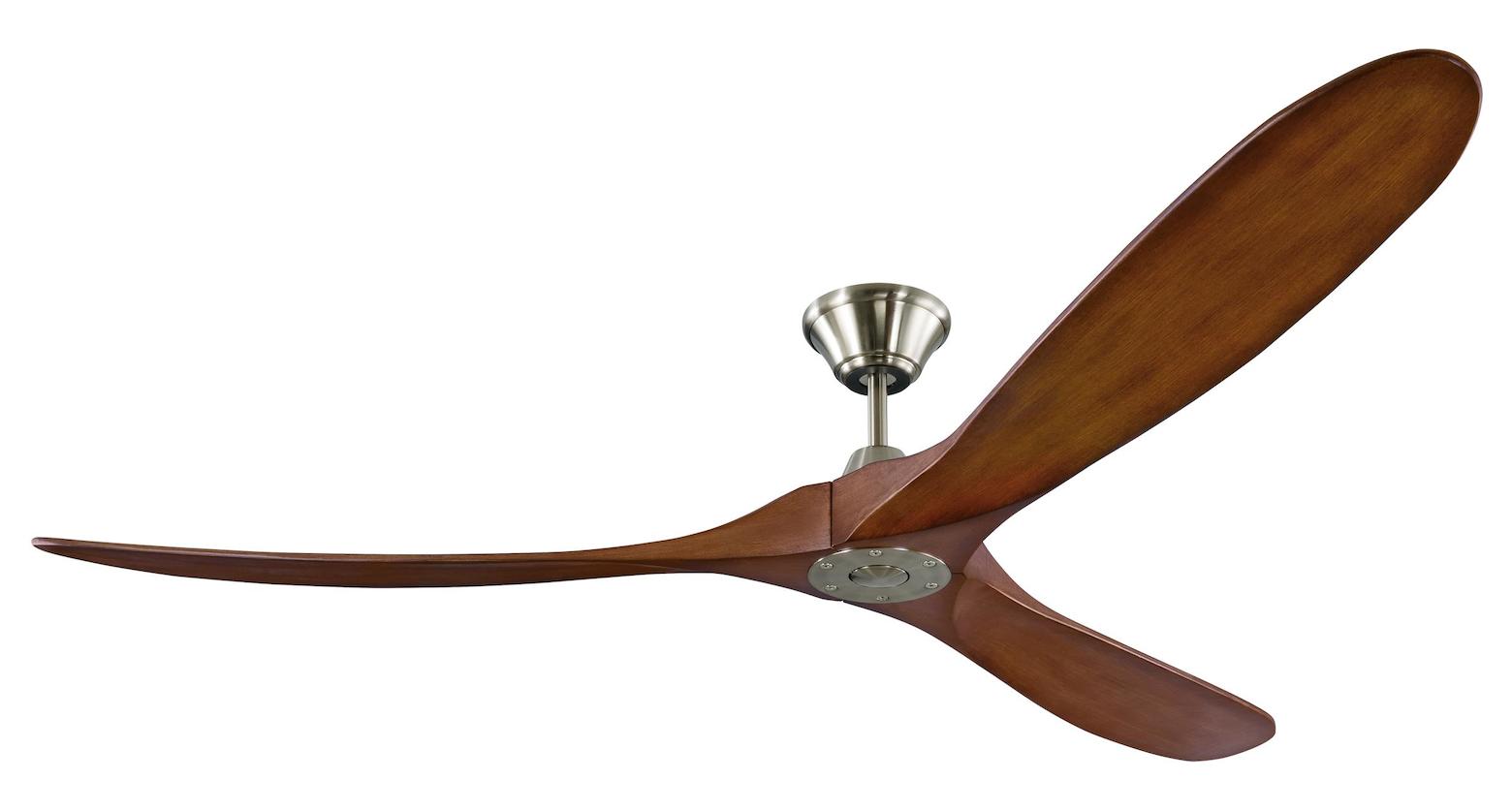 70In. Maverick Max - Brushed Steel With Koa Blades by VC Fan Collection